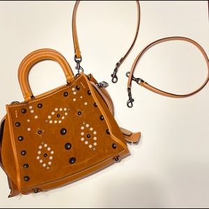 Coach Rogue 25 Western Rivet Suede Satchel Bag